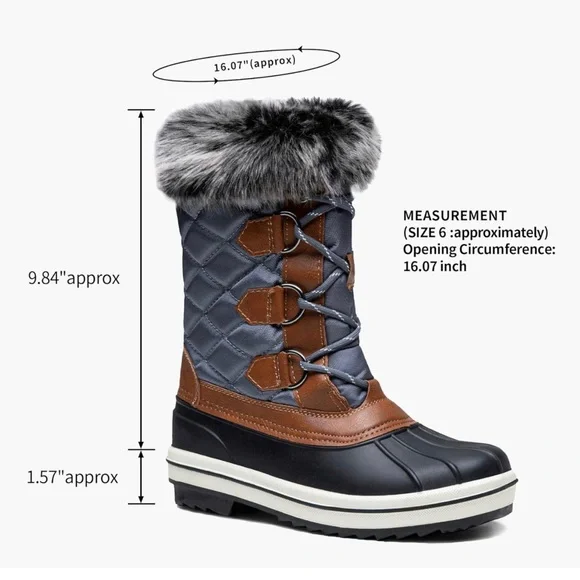 Vepose Women's 974A Snow Boots Waterproof Comfortable Mid Calf Boots - Picture 4 of 7